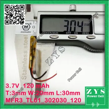 

Polymer battery 120 mah 3.7 V 302030 smart home MP3 speakers Li-ion battery for dvr,GPS,mp3,mp4,cell phone,speaker size:3x20x30