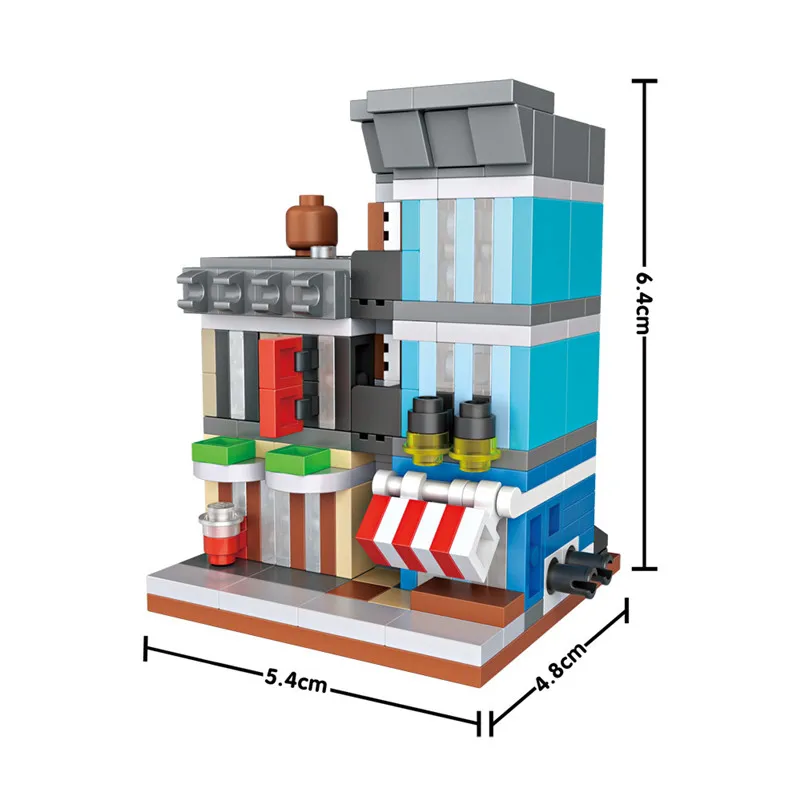 Лоз мини-блоки уличная серия строительные блоки банка Pet Shop Ресторан театр кирпичи фигура сборка LOZ блоки набор игрушек - Цвет: 1509 no box