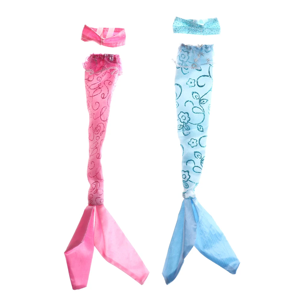 

2Pcs/lot Fashion Clothes Party Dress Gown Skirt For Doll Handmade Dolls Mermaid Tail Dress