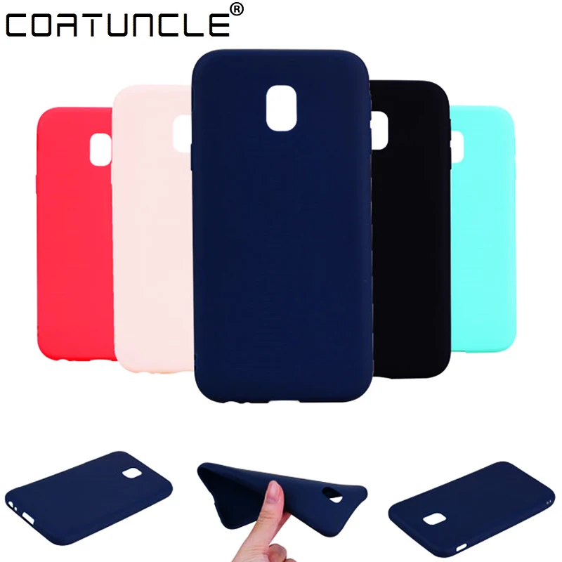 

COATUNCLE TPU Soft Cases For Samsung Galaxy J3 2017 Case Slim 360 Candy Color Silicon Back Cover For Samsung J3 2017 J330 Case
