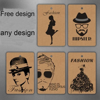 

Free Shipping High quality Garment Kraft Hang Tags Custom printing with personal logo free design