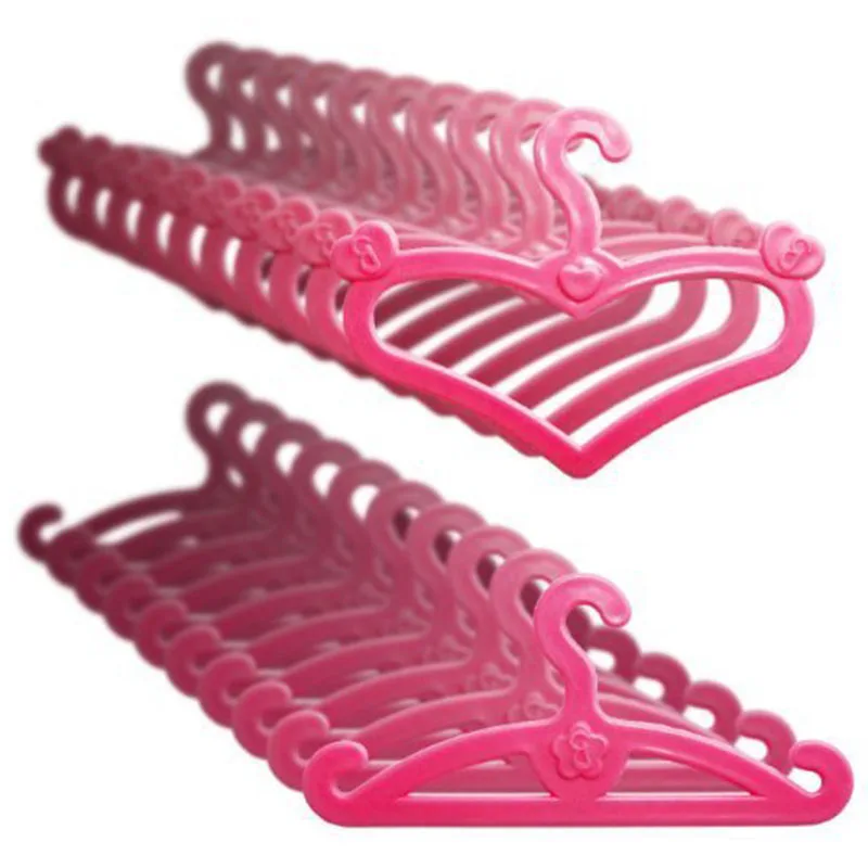 

Saleaman 20Pcs Pink Hangers Dress Clothes Accessories For Barbie Doll Pretend Play New Girls' Gift Toys For Children Drop ship