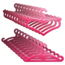 Saleaman 20Pcs Pink Hangers Dress Clothes Accessories For Barbie Doll Pretend Play New Girls' Gift Toys For Children Drop ship leadingstar 20 pcs lot pink hangers dress clothes accessories for barbie doll pretend play new year girls gift zk15