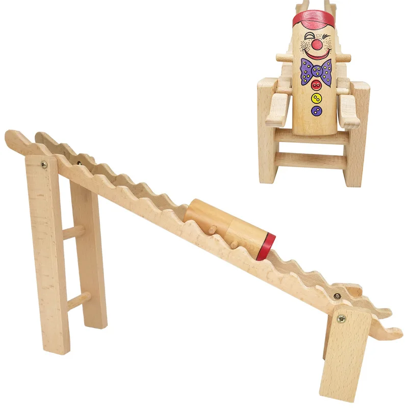 Деревянная Смешной клоун флип игрушка Гравитация игра игрушка