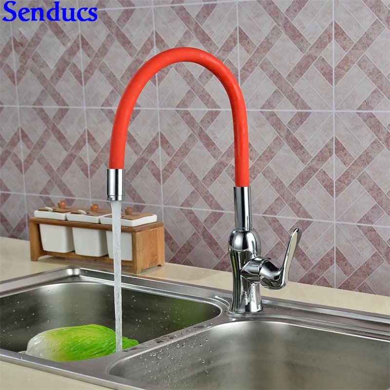Senducs красный кухонный смеситель с универсальной трубкой кран для раковины