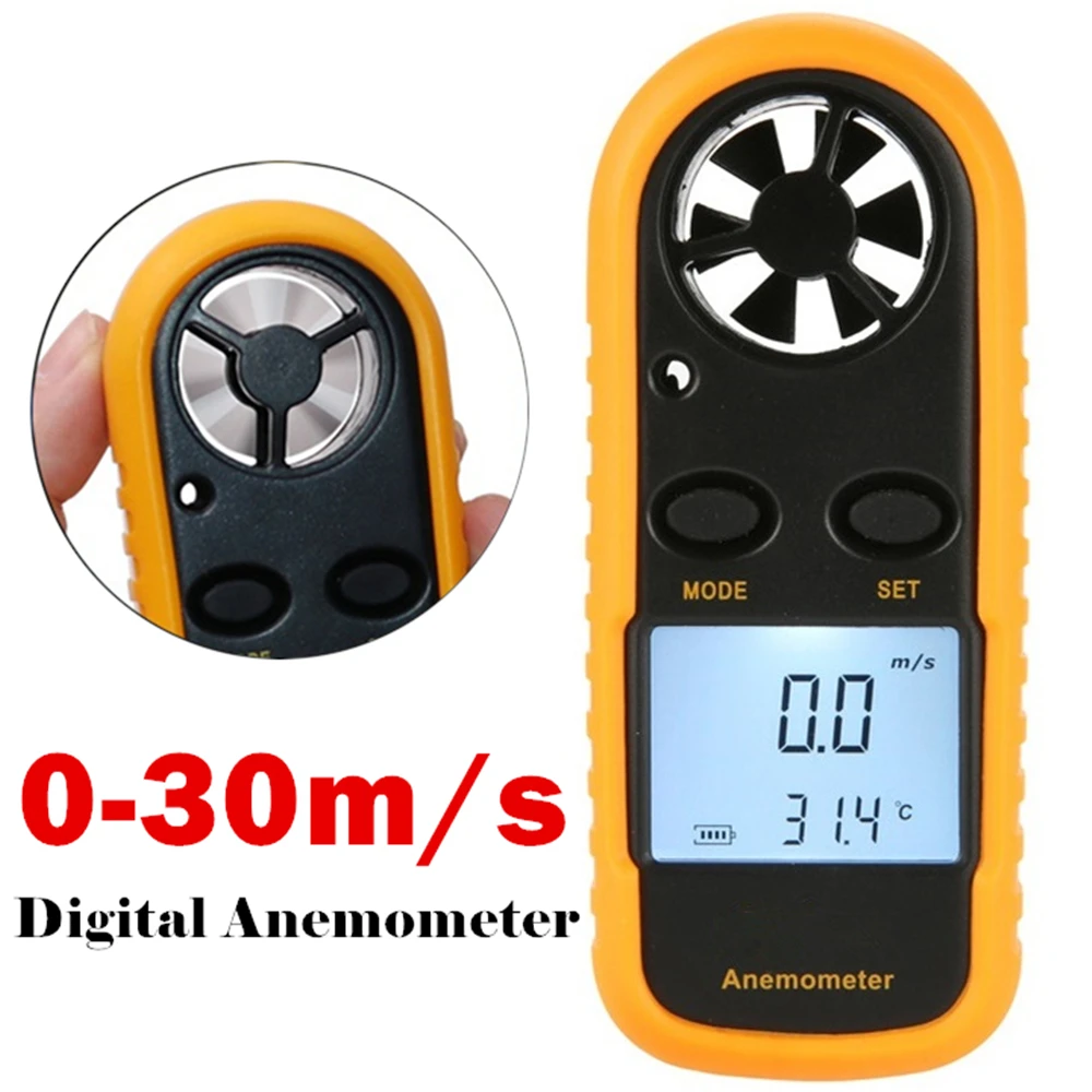 GM816Mini Wind Speed Gauge Air Velocity Meter Digital Anemometer NTC Thermometer 