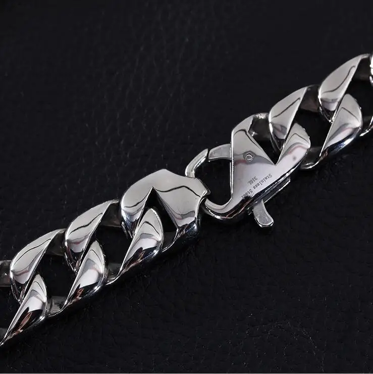 Collar de cadena de eslabones cubanos de 60CM de largo y 15MM de ancho para hombres collar de acero inoxidable 316L collar popular de fiesta - 3