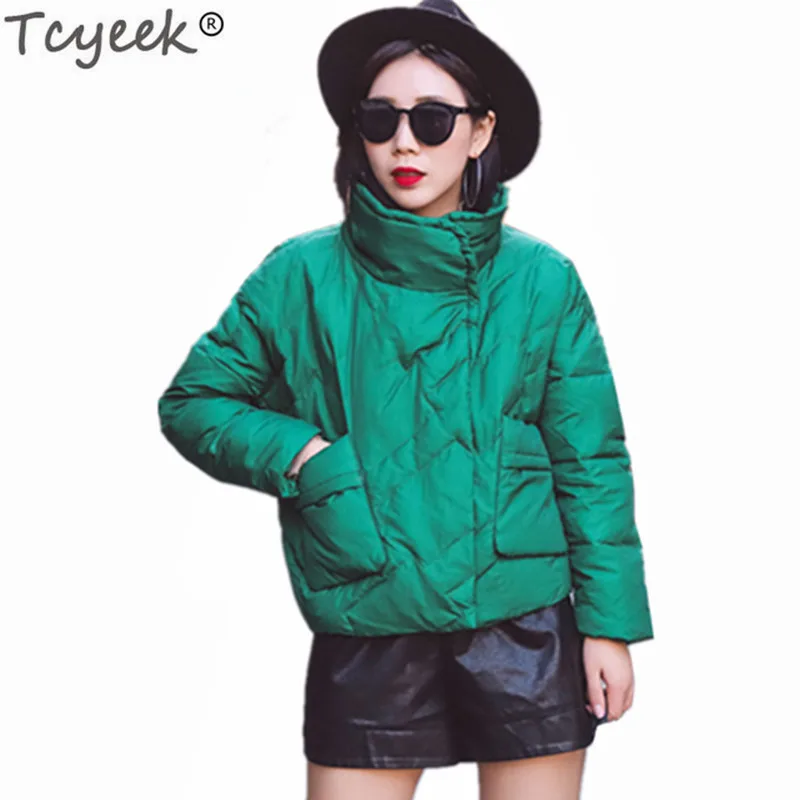 

Tcyeek Jacket Women 2019 White Duck Down Jackets Short Thin Coat Casual Coats Ladies Autumn Tops Clothes Chaqueta Mujer LWL749