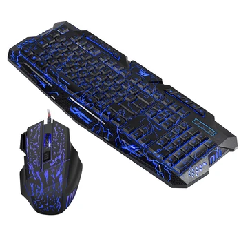 

Gaming Keyboard Mouse J60 Combo Anti-ghosting Adjustable DPI Colorful Backlit for Desktop Notebook Laptop PC Computer