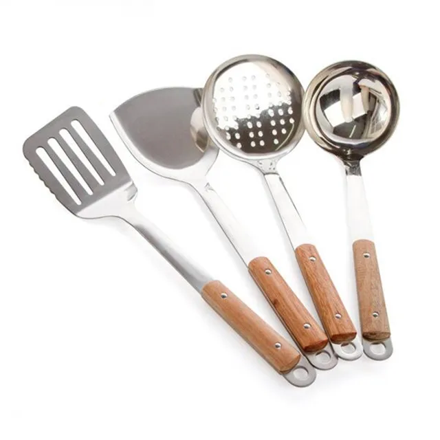 New Wood handle spatula kitchen utensils shovel supplies kitchen long