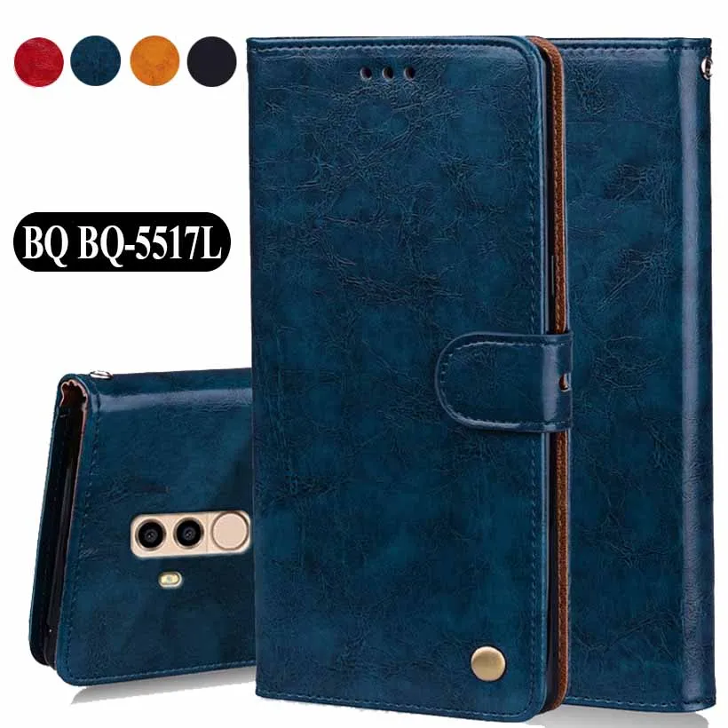 

Luxury PU Leather Slip-resistant Flip Wallet Case For BQ BQ-5517L Twin Pro Book Case 5.5" Cover Case Bag W02