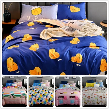

Creative Fruit Pattern 3/4 pcs Bedding Set Kids Bedlinen 1.5m 1.8m 2.0m Flat Sheet Bed Linens Queen Twin Double Size Duvet Cover