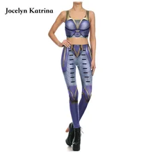 Jocelyn Катрина женский набор 3D принт спортивный набор для тренировок в тренажерном зале спортивная одежда костюм девушки спортивные женские для похудения и йоги одежда