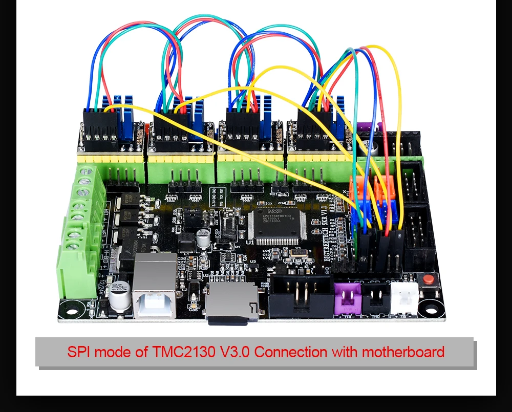 BIGTREETECH TMC2208 V3.0 UART TMC2130 SPI Драйвер шагового двигателя Stepstick к SKR V1.3 Ramps 1,4 Reprap 3d части принтера MKS GEN L