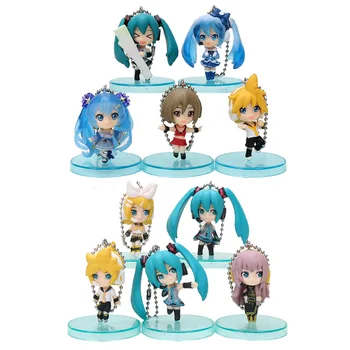 

5pcs/set 4cm Vocaloid Hatsune Miku Kagamine Ren Meiko Mini PVC Figures Toys Pendants Dolls