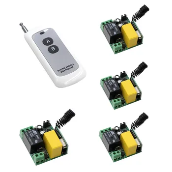 

Wireless Remote Control Switch AC 220V 1CH High Power 4*Receivers +Transmitter ON OFF Controller Home Office Pump Led Motor Fan