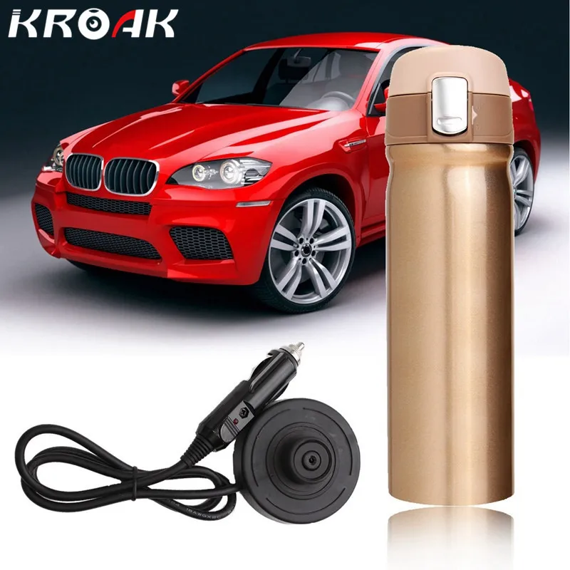 

12V 400ml Car Travel Auto Stainless Steel Heating Electric Bottle Coffee Tea Cup My Boiling Water Bottle Vacuum Flasks