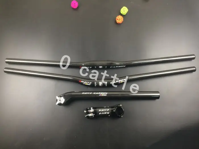 

PLATT-P WSS Red Brilliant 3 k Carbon Fiber Bicycle Handlebar Bike Carbon Handlebar Set 31.8mm MTB Stem