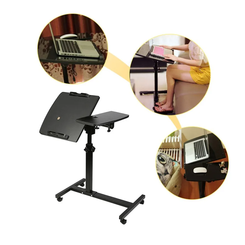 New Portable Laptop Desk Lap Sofa Bed Tray Height Adjustable Computer Desk Foldable Table Stand Sturdy Wood Steel Notebook Desk
