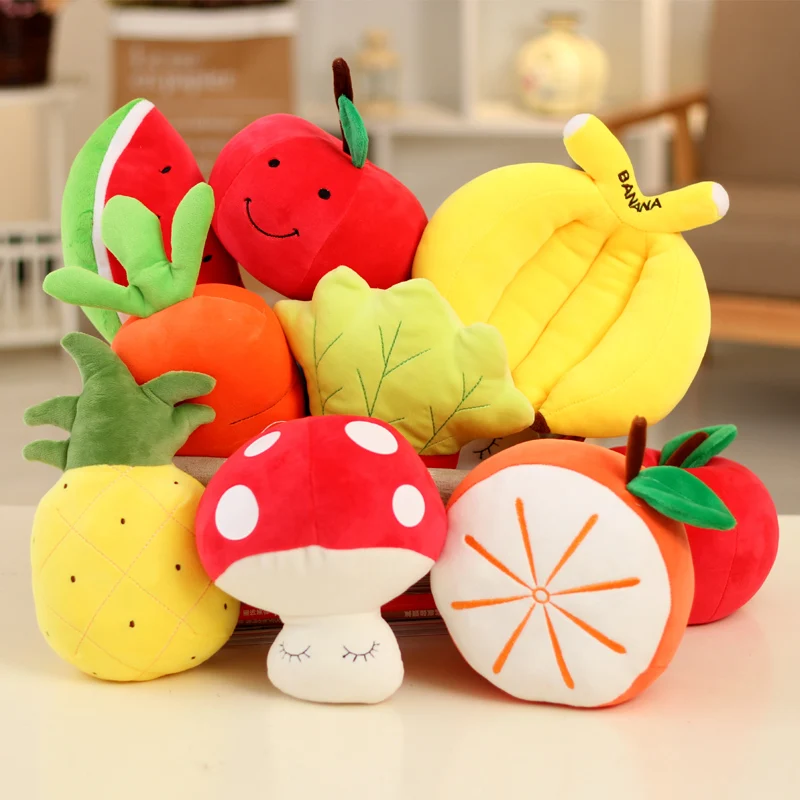 

A variety of styles of fruit doll plush toys strawberry banana apple watermelon carrot doll cute plush toy birthday gift