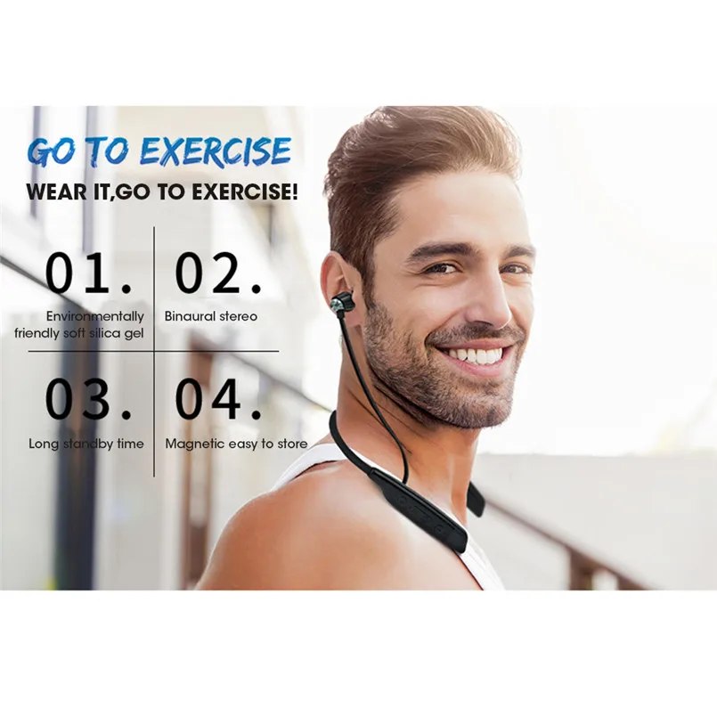 Multifunction Bluetooth Sports Earphone Multi-Purpose Plug-In card Neck-Mounted HWS680 Bluetooth V4.2+EDR Headset 40MR2015