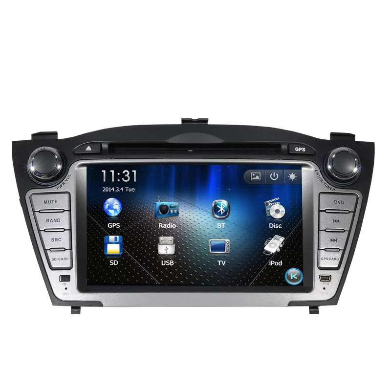 2 Din In dash Touch Screen Car DVD GPS Navigation for Hyundai IX35 2009
