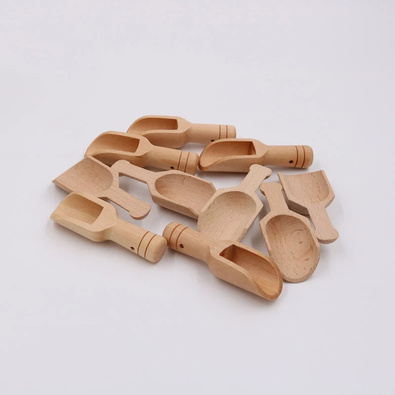 50x Kitchen Wooden Small Mini Spoons for Salt Condiment Coffee Honey