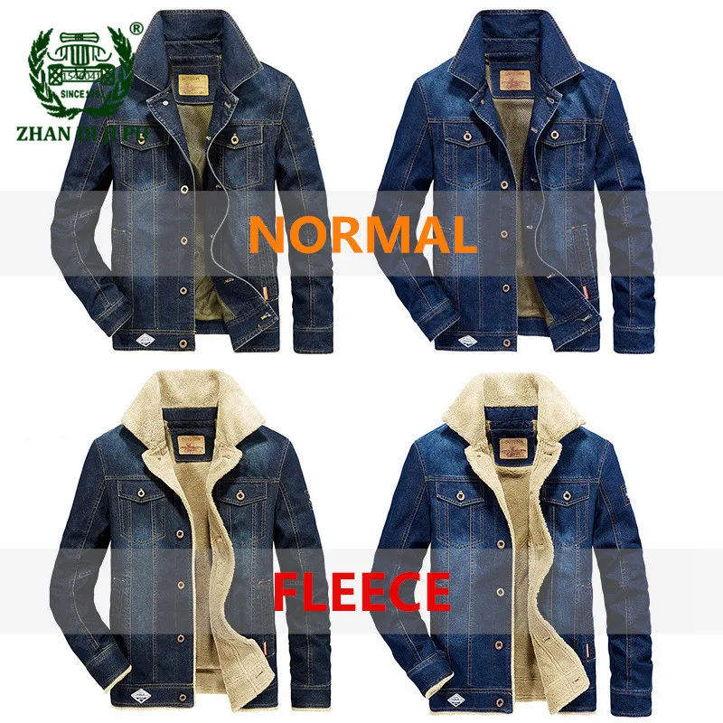 كبير حجم M-6XL 2019 الشتاء الرجال الصوف الدافئة رعاة البقر سترة معطف رجل الربيع الخريف عارضة الازياء العلامة التجارية الدنيم الأزرق الستر معاطف