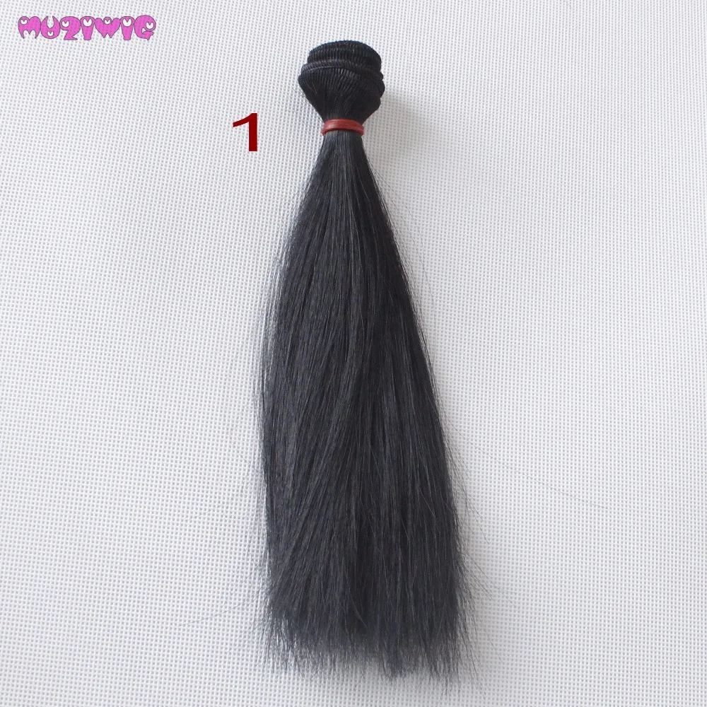 

MUZIWIG 1 Piece 20cm Synthetic Natural Color Hair Wefts for BJD/Blyth/America Doll