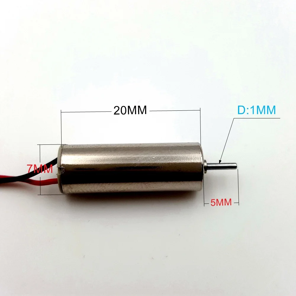 2 компл./лот DC3.7V 7*20 мм микро 720 тигельные бесщеточный мотор 55000 об/мин, а также 55 мм или 75 мм Пропеллер для RC четырех-аэроплан