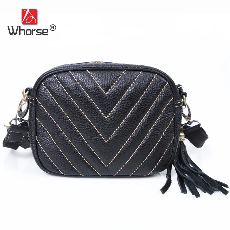 

GENUINE LEATHER TASSEL STRIPE THREAD SMALL CROSS BODY BAG REAL COWHIDE WOMENS CROSSBODY SHOULDER MESSENGER BAGS FOR WOMEN W09256