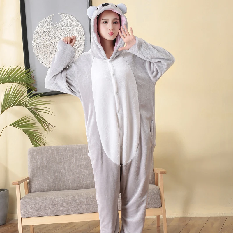 Пижамы Kigurumi Koala комбинезон Пижама для взрослых костюм аниматора цельный с