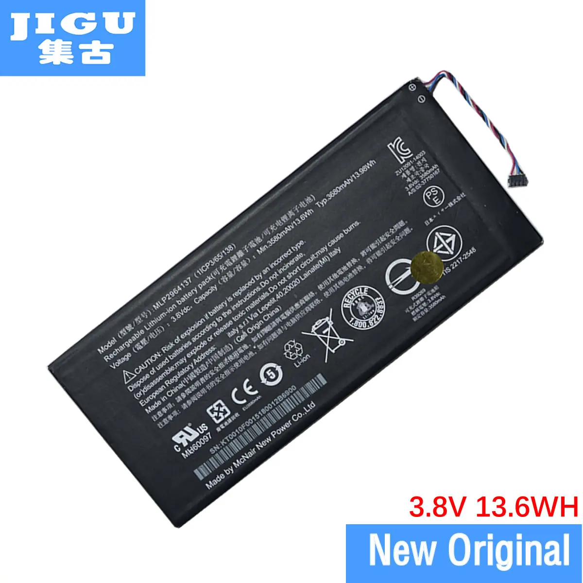 Аккумулятор для ноутбука JIGU 1ICP3/65/138 KT.0010F. 001 MLP2964137 ACER Iconia One 7 B1 730 730HD 170L|laptop battery|battery
