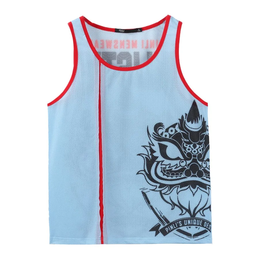Настоящая гимнастическая майка Топ для фитнеса для мужчин Camiseta tirantes Hombre Pinli Летний мужской спортивный жилет для отдыха с принтом Tide B192514573
