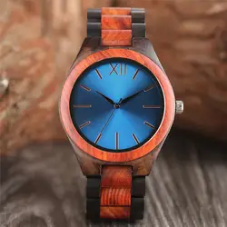 Роскошные деревянные наручные часы коричневый металлический блеск циферблат Природа Дерево Браслет Повседневное Для мужчин Для женщин