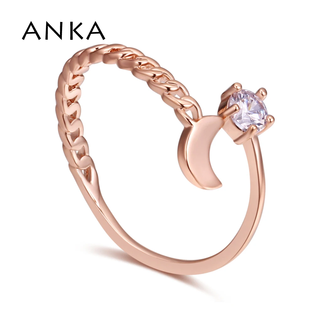 

ANKA AAA luxury brands micro pave zircon start with moon ring jewellery designer luxury rings for women love party price #130589