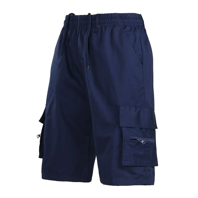 Plus Size 3XL Men New 2018 Summer Cargo Shorts Casual Solid Brand Clothing Fashion Male Elastic Waist Pockets Drawstring Shorts