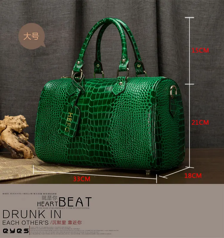 3 размера крокодиловые портативные бостонские сумки высокого качества из натуральной кожи Сумки Роскошные модные сумки через плечо