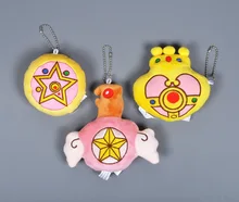 New Kawaii Mini 3 Pcs Japanese Sailor Plush Morphers Sakura Mobile Phone Pendant Dolls Stuffed PP