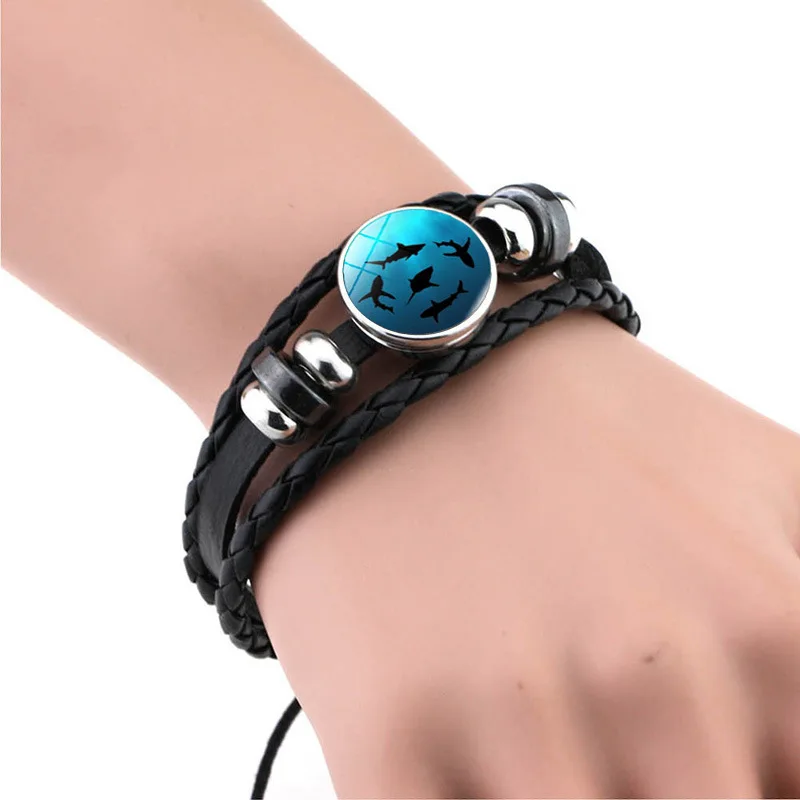 

Bracelets Accessories Female Bangle New 2018 Simple Fashion Marine Life Time Gems Weave Beaded Bracelet Leather Jewelry