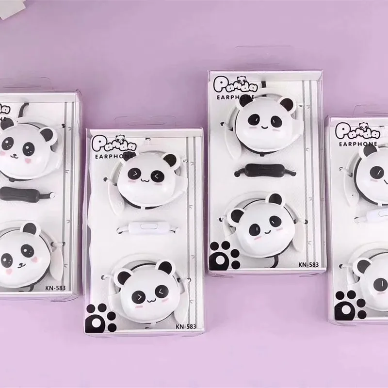 CHICLITS Cute Cartoon Panda Headphone 3.5mm Stereo Earphone Music