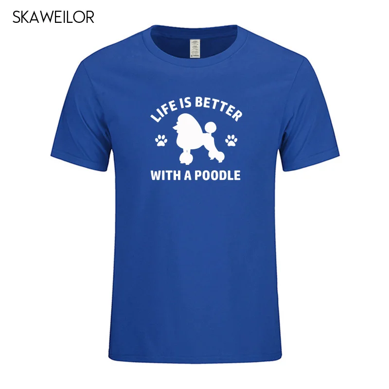 Life Is Better With A Poodle футболка 2018 летняя новая модная мужская 100% хлопковая Удобная для