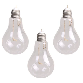 

3pcs Glass Planters 1 Hole Wall Lightbulb Air Plant Pots Hanging Planters for Dormitory Office Decoration Living Room