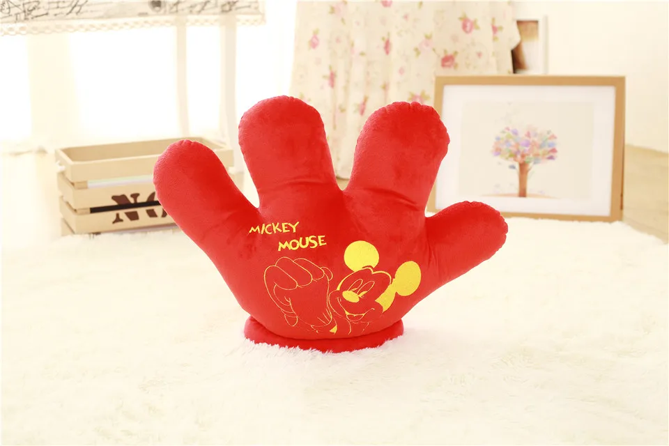 GGS 45 см Микки и Смайл Маус двухсторонние большие перчатки мягкая плюшевая подушка Подушка плюшевая игрушка Рождественский подарок - Цвет: red mickey