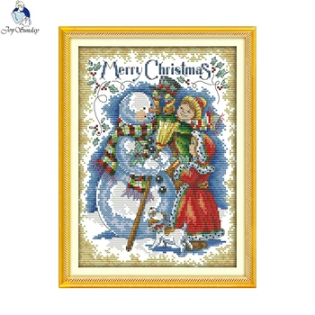 

Joy Sunday Merry Christmas Patterns Counted Cross-stitch 11CT 14CT Handwork Cross Stitch Kits Embroidery Needlework Home Decor