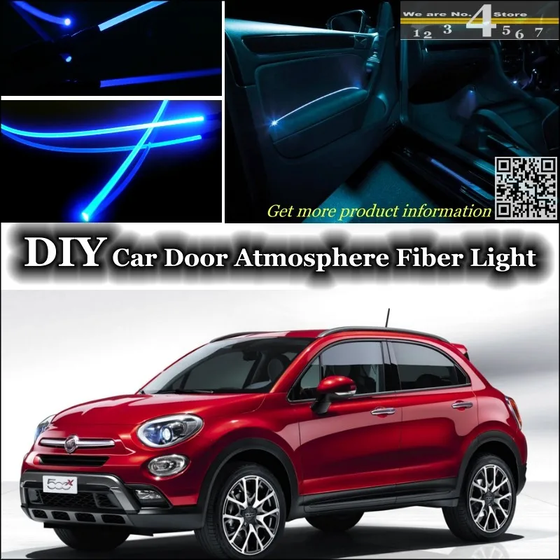 Для Fiat 500X интерьерный светильник окружающей среды для настройки атмосферного волоконно-оптического диапазона светильник s освещение внутренней дверной панели(не EL светильник