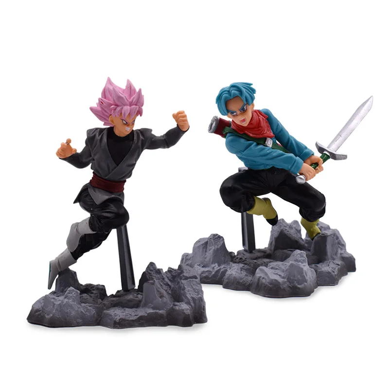 2 pcs/lot Anime Dragon Ball Z Super Son Goku Black Zamasu Trunks PVC Action Figure Soul X Soul Doll Model Toy Christmas Gift