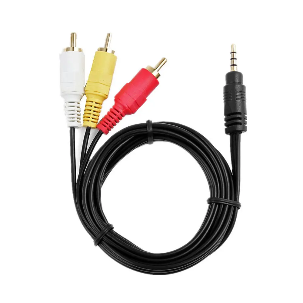 파나소닉 비디오 카메라 캠코더용 3.5mm 3 RCA AV A/V TV 비디오 케이블 코드