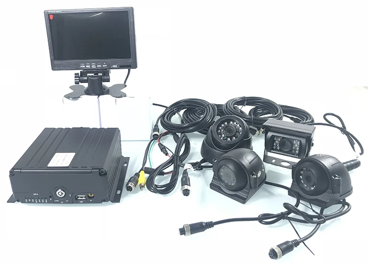 Sistema de Vigilância de Vídeo Caminhão de Gravação Local Disco Rígido Monitoramento Caminhão Suite 7 Display Led Ônibus - Ciclo Ahd 4ch 12 Cheap Câmera multiângulo automotiva