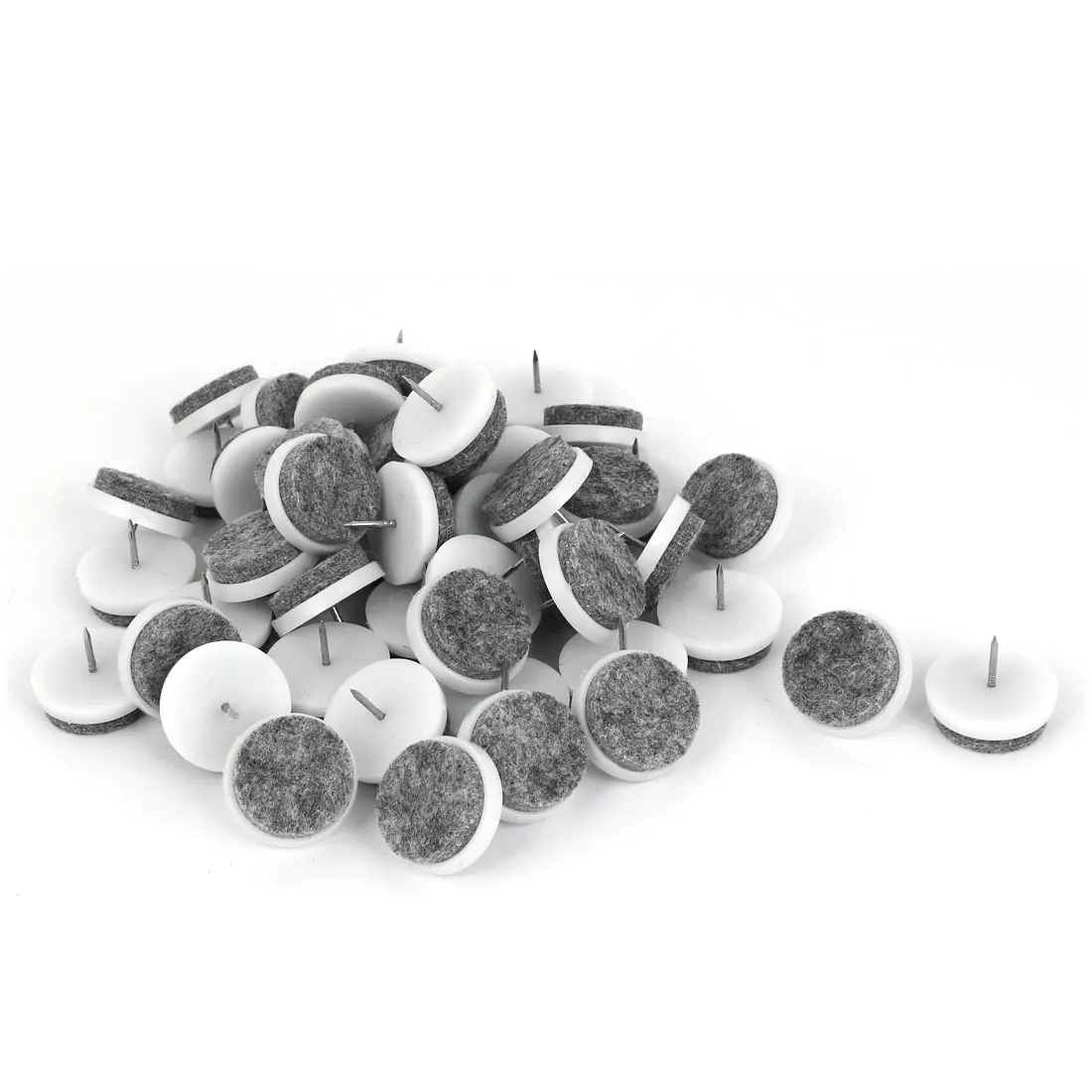 

Table Chair Legs Floor Protector Felt Furniture Feet Nails White 28Mm Dia 50Pcs